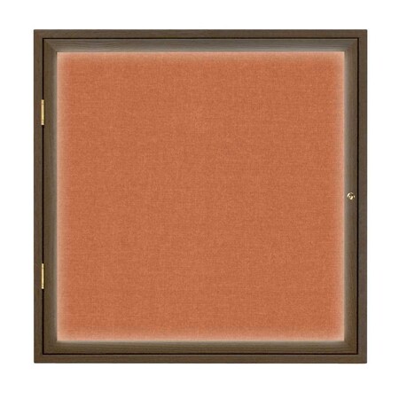 United Visual Products Single Door Slim Enclosed Radius EZ Tack Board, 48"x36", Satin/White UVRDS48EZ-WHITE-SATIN